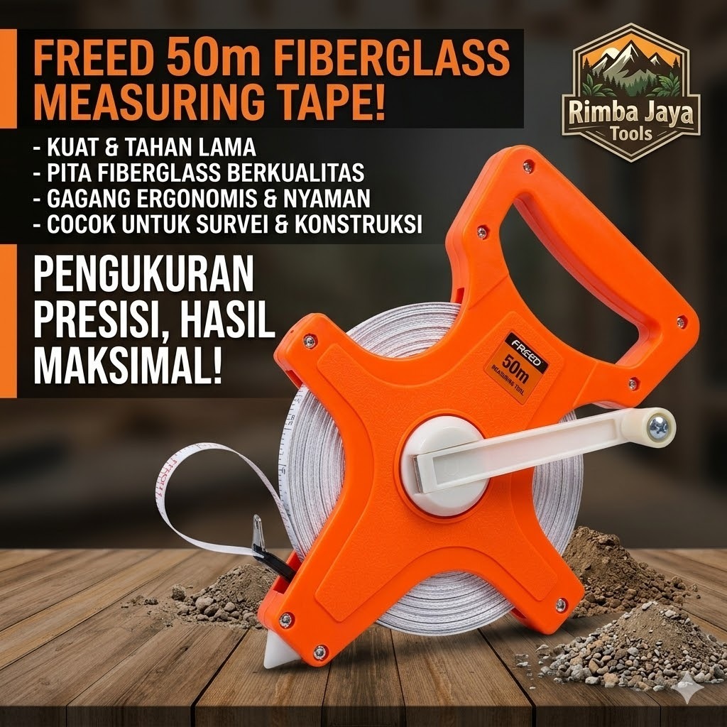 Jual Meteran Tancap 50 Meter / Meteran Tanah /Meteran Rol 50 Meter ...