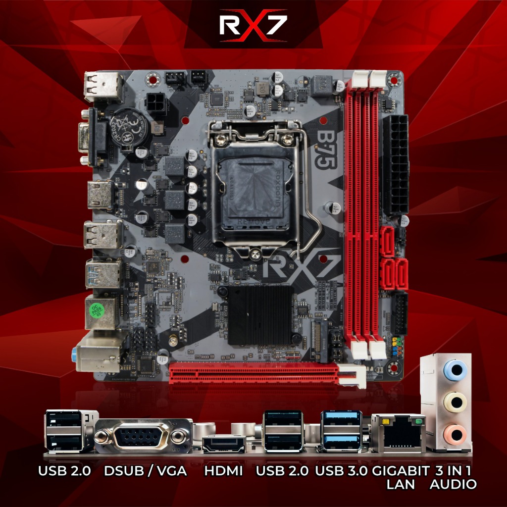 Jual MOTHERBOARD RX7 B75 / H61 PLUS LGA 1155 DDR3 B75 MAINBOARD SUPPORT ...