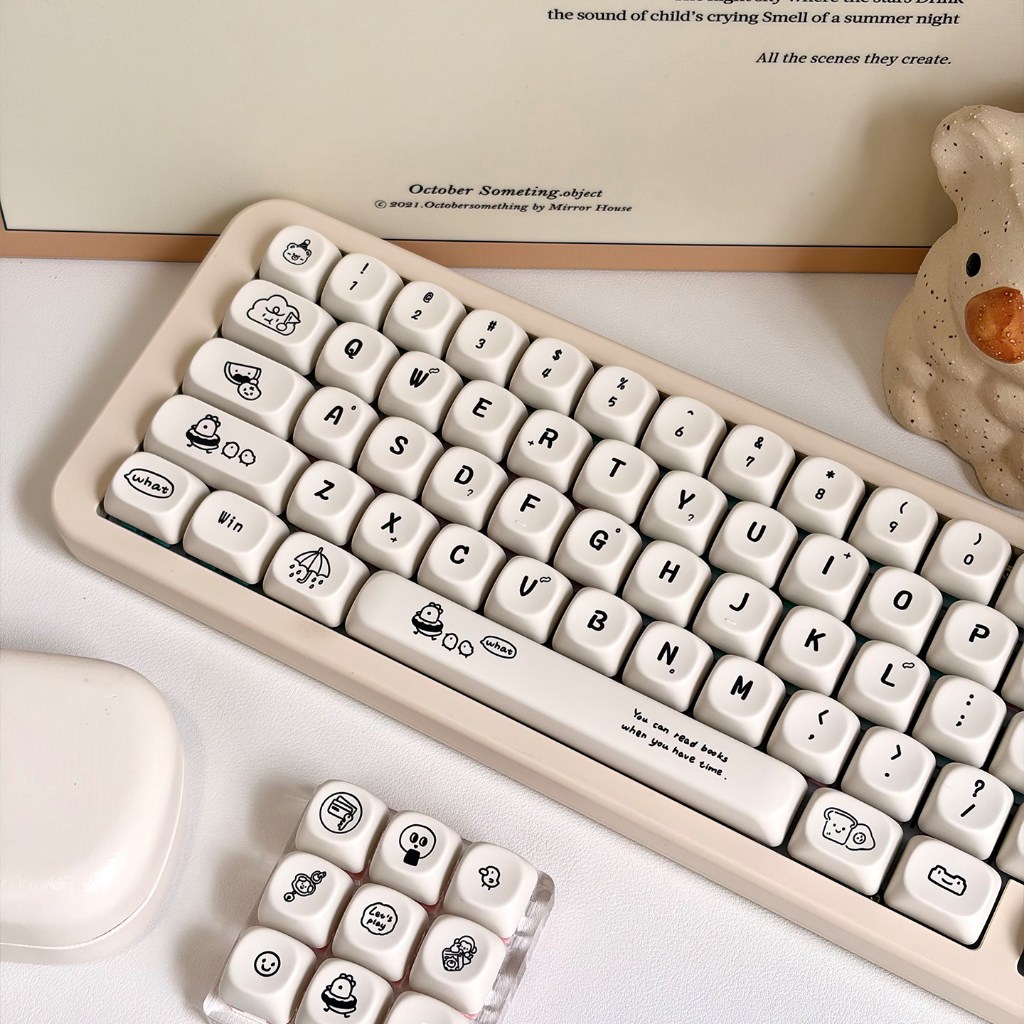Jual Beefun Happy Daily Life Keycaps BOW Off-white profil MOA Set ...