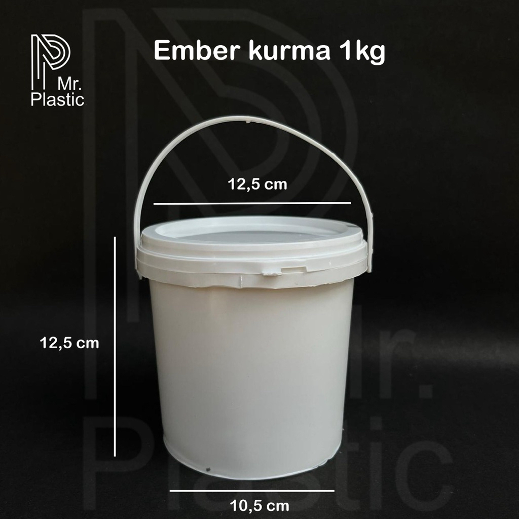 Jual (isi 10pcs) Ember kurma pail 1kg warna putih/ember es cream/ember ...