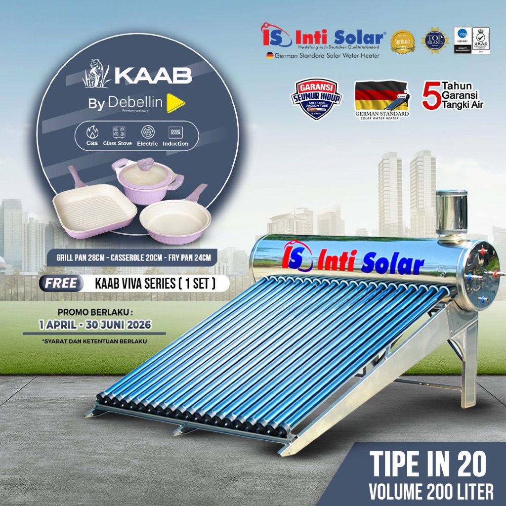 Jual Inti Solar Tipe IS 20 In - FULL Stainless Steel 200 Liter 4-6 ...