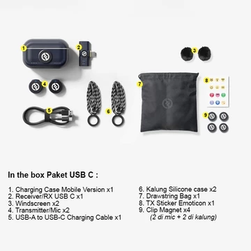 Hollyland Lark M2 Mic Wireless Kamera Handphone Mixer With Charging Case