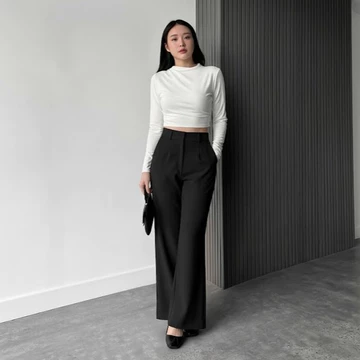 ETTA PANTS Semi Flared Celana Highwaist Wanita Kulot Loose Pants Panjang Formal Bahan Kerja
