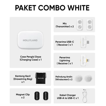 Hollyland Lark A1 Wireless Microphone Smartphone Dengan Noise Canceling