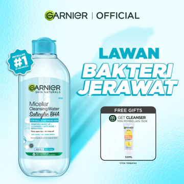 GARNIER Micellar Water Blue Salicylic Acid 400ml Skincare Cleansing Skincare Pembersih Wajah