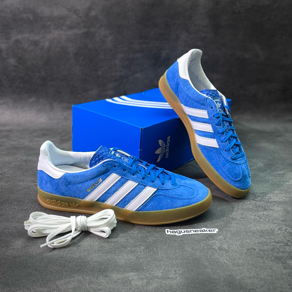 Jual ADIDAS GAZELLE INDOOR [BLUE/WHITE] #H06260 HAGUSNEAKER GARANSI 100%  ORIGINAL | Shopee Indonesia
