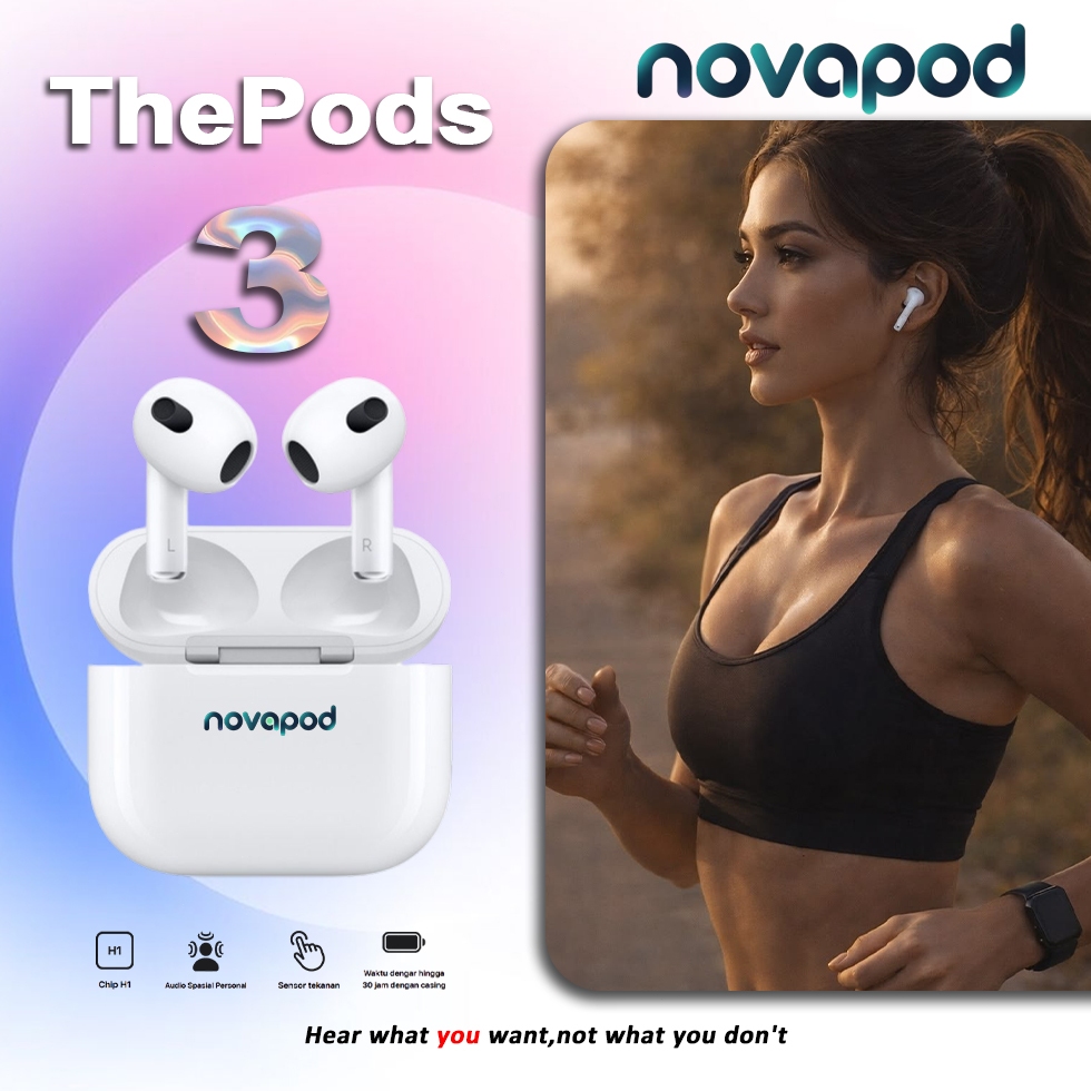 Jual Novapod ThePods 3 Bluetooth Wireless EarBuds With Wireless ...