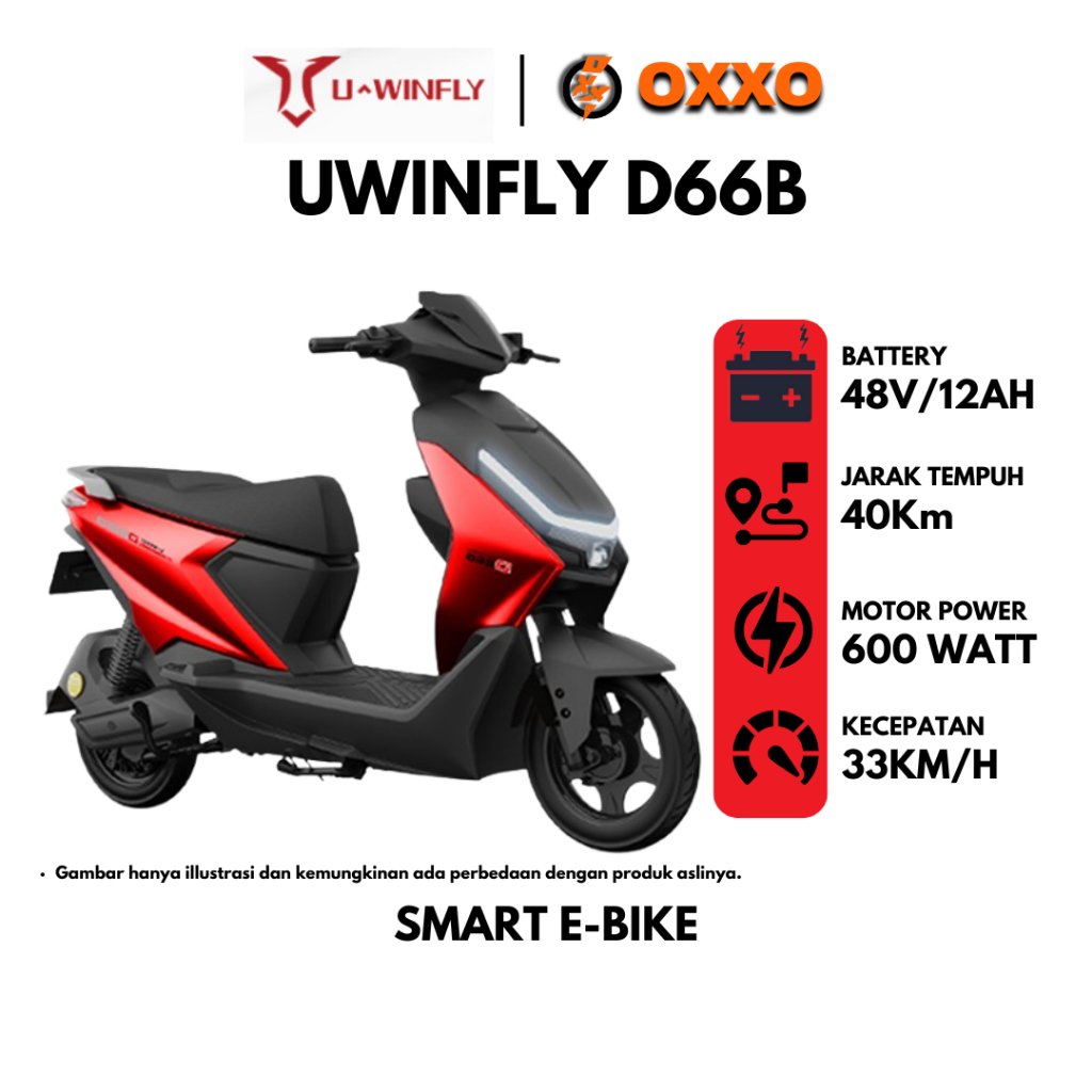 (OFFICIAL) Sepeda Listrik Uwinfly D66B Smart Ebike Garansi Resmi