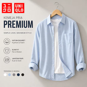 Kemeja Pria Lengan Panjang Casual Slim Fit Bahan Katun