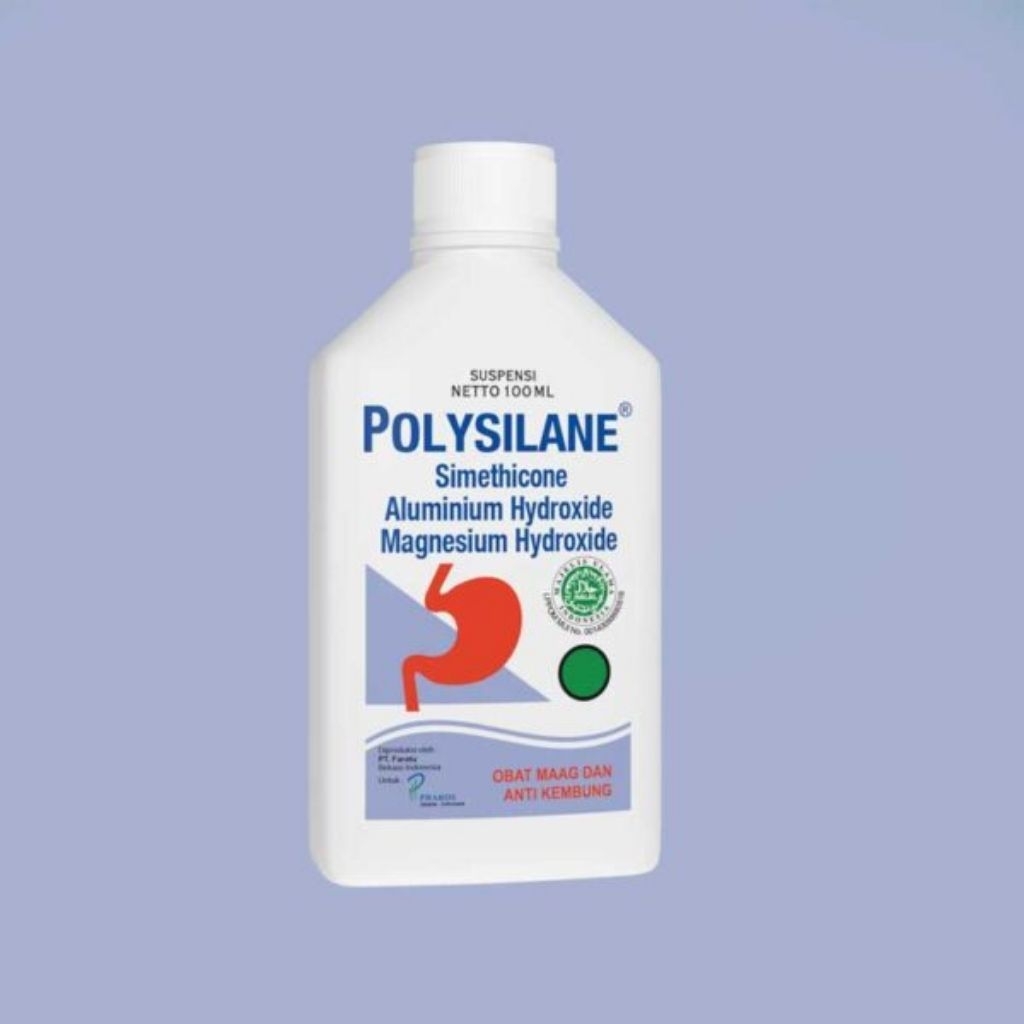 Polysilane Syrup 100 Ml Botol - Mengurangi Gejala Asam Lambung, Gastritis, Tukak Lambungi