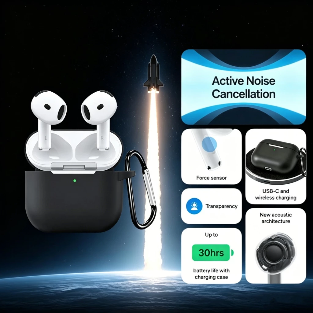 ThePods Gen 4 Original TWS Bluetooth ANC HiFi Bass Gen Spatial Audio Wireless Charging With Charging Case With IMEI & Serial Number Detectable Cancellation Dengan Typc-C Gaming Headset H2 CHIP With Pop-up New Kualitas Premium Wireless Earphone Bluetooth - foto 1