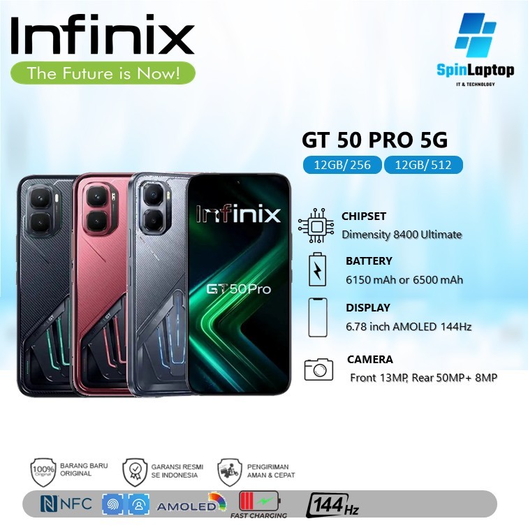 INFINIX GT 50 PRO 5G 12/512 24GB Extended RAM | Dimensity 8400 Ultimate | 6.78 inch AMOLED RESMI