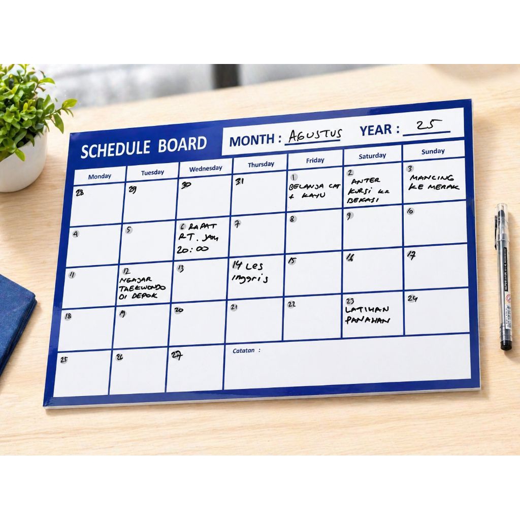 Jual Schedule board,weekly montly yearly Kalender Planner | Shopee ...