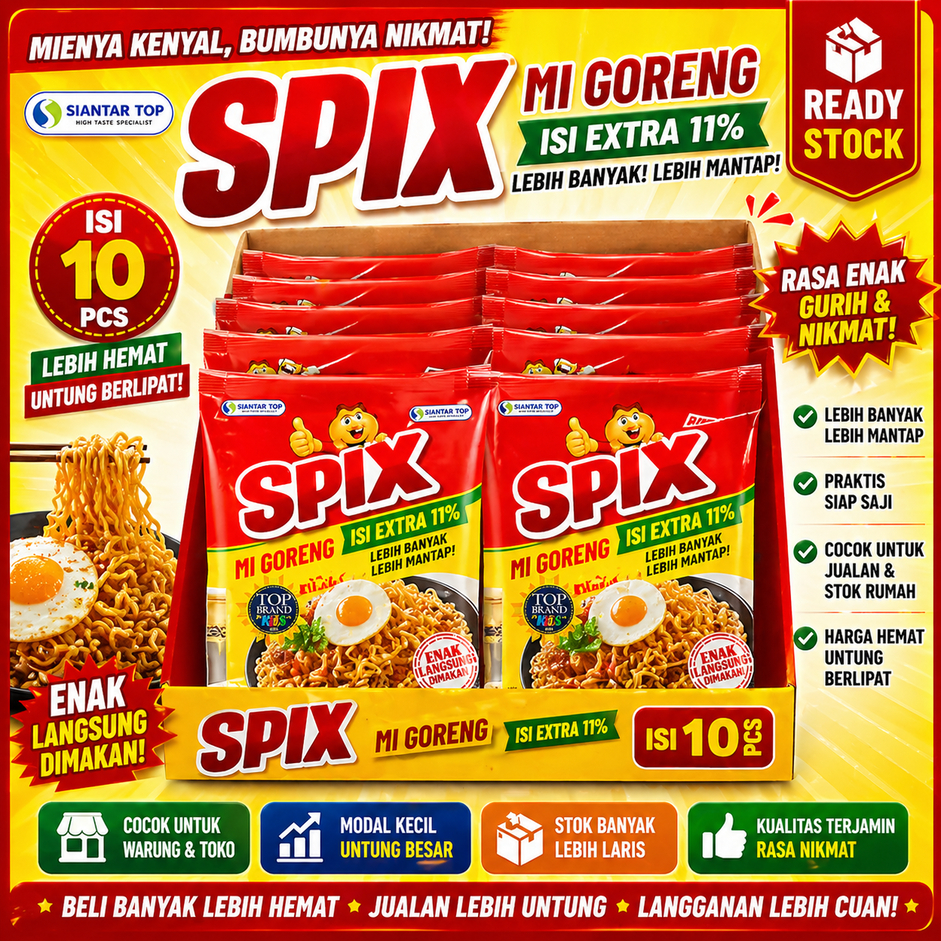 Jual SNACK MIE GORENG KERING SPIX RENCENG ISI 10 PCS BUNGKUS | Shopee ...