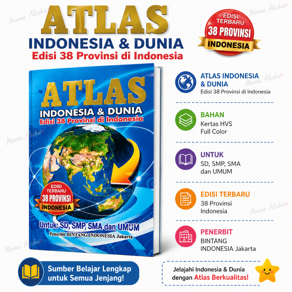 Jual Atlas Indonesia dan Dunia Edisi 38 Provinsi Terbaru | Atlas ...