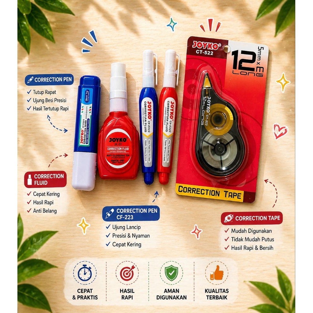 Jual PER BUAH Tipex Kertas Joyko CT-522 Tipex Kering | Shopee Indonesia