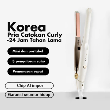 MangoMan Alat Catok Rambut Pria Korea Pelurus Rambut Ionik 2 In 1 Pelurus Rambut Pengeriting