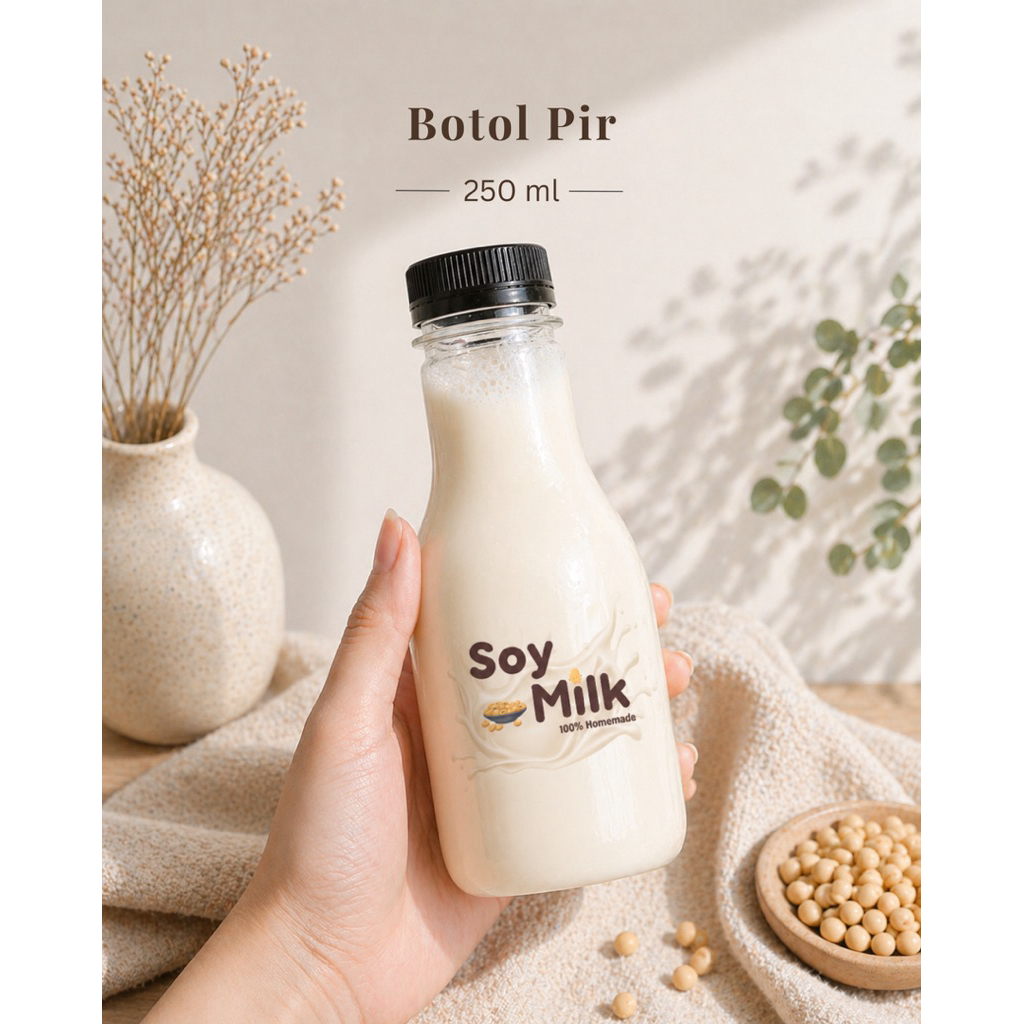 Jual [INSTANT ONLY] Botol Pir 250ml PET Transparan Tutup Hitam Botol ...