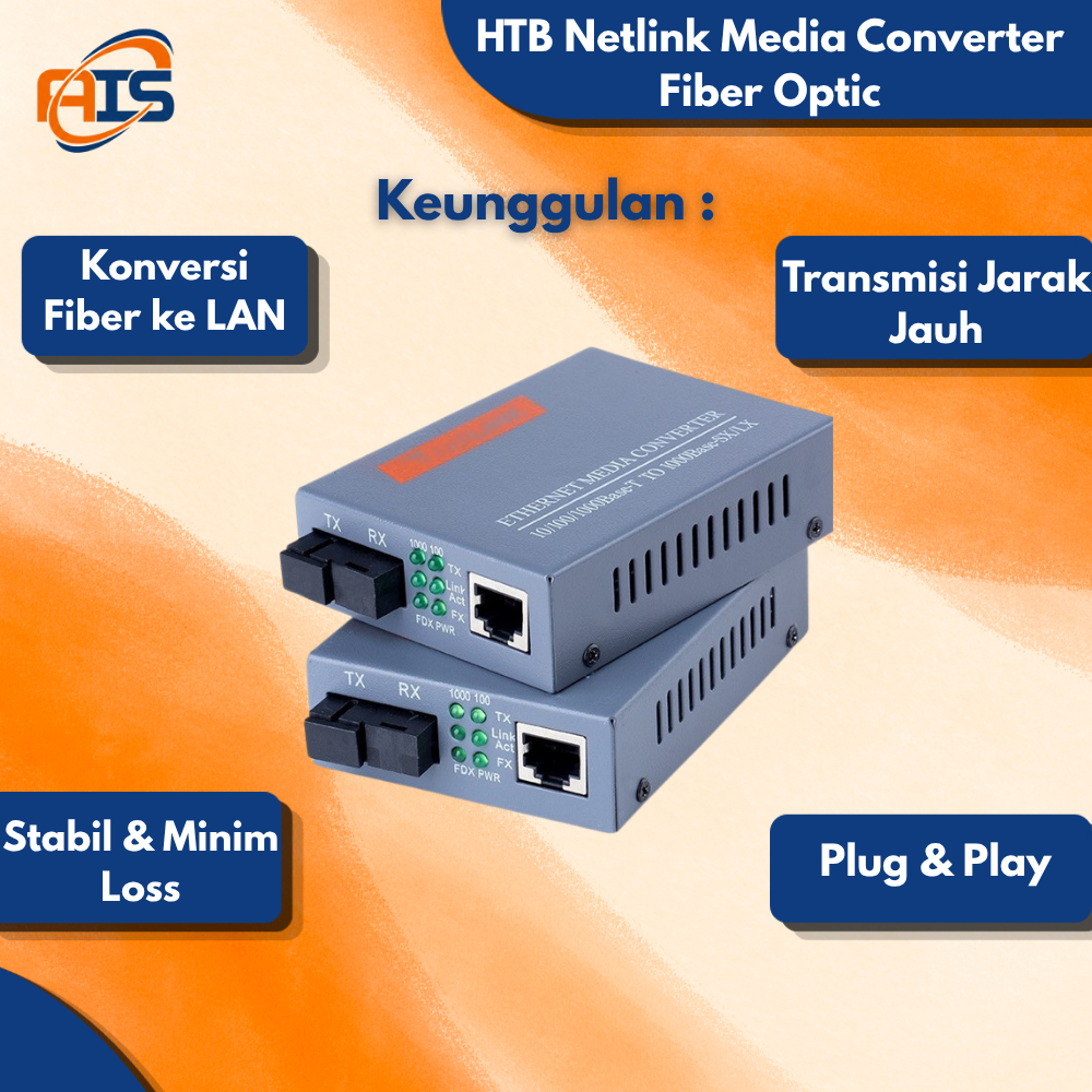 Jual HTB Gigabit HTB-GS-03 NETLINK Media Converter Fiber Optic Gigabit ...