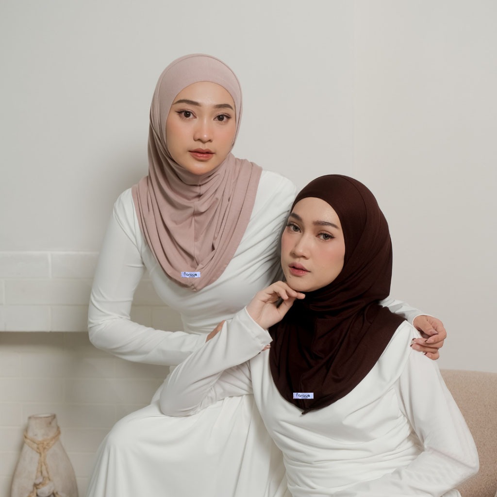 NARAYA - Bergo Instan Rayon Karet Dagu S |Hijab Padel Rayon Tencel Karet Dagu