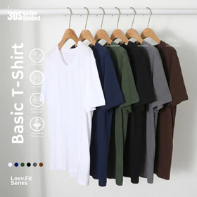 Kaos Polos Lengan Pendek Pria Wanita – Basic T Shirt Reguler Fit Premium Cotton LOXY ID
