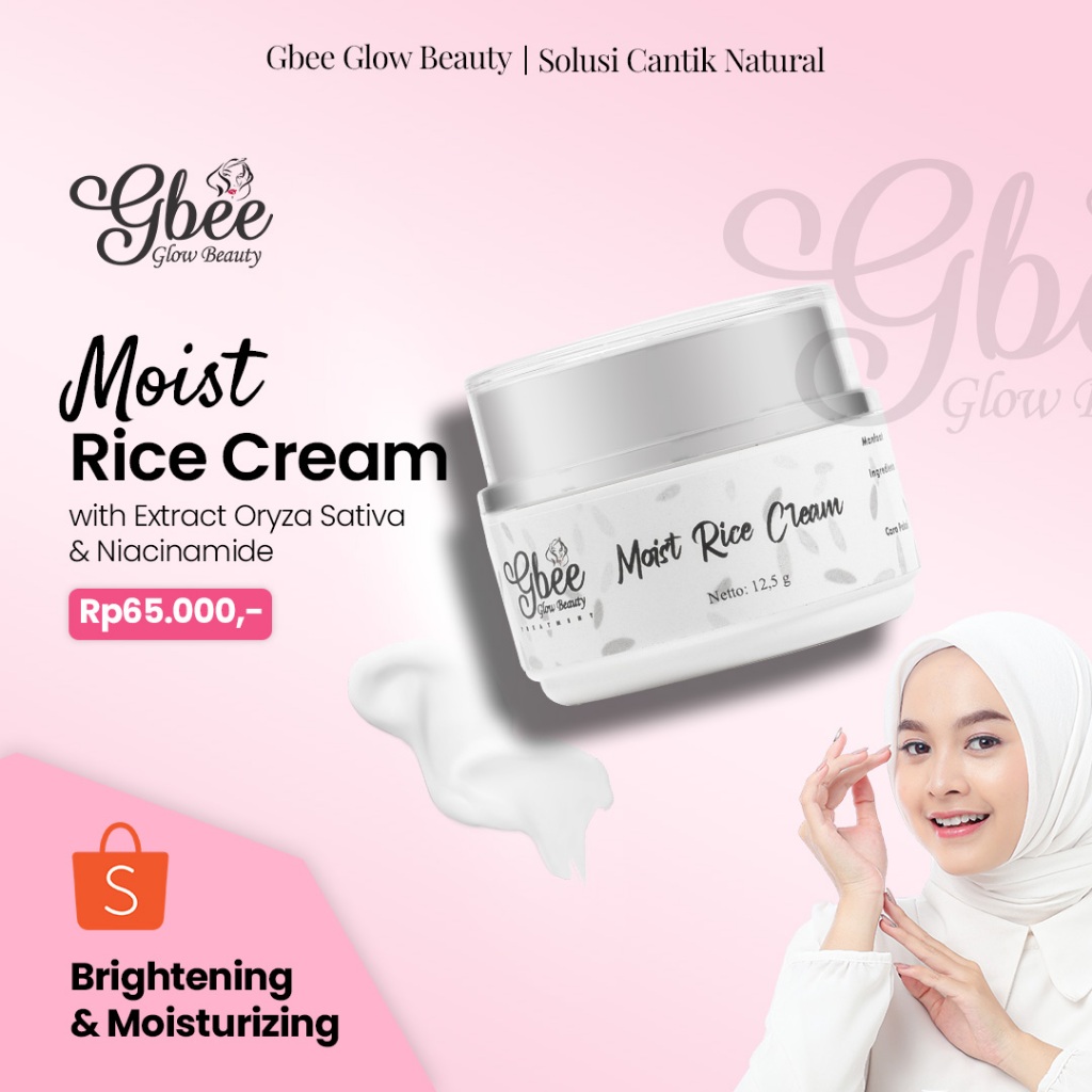 Jual Gbee Glow Beauty Moist Rice Cream 12,5g - Dengan SPF 30 PA++ Untuk ...