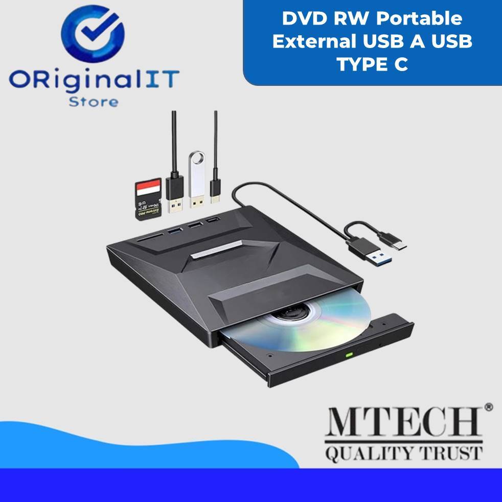 MTECH DVD RW Portable External USB A USB TYPE C Mobile D1