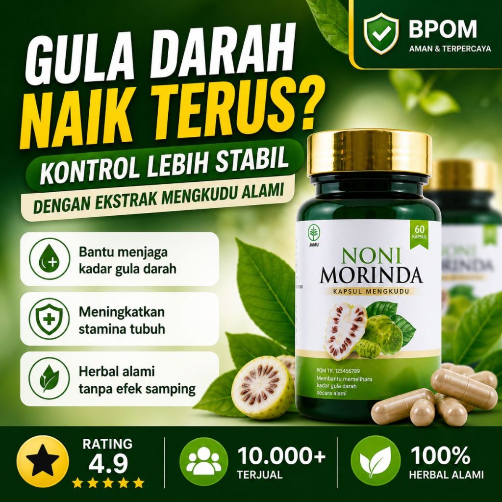 Kapsul Mengkudu Noni Morinda – Herbal Alami Bantu Jaga Tekanan Darah & Antioksidan Tinggi 60 Kapsul