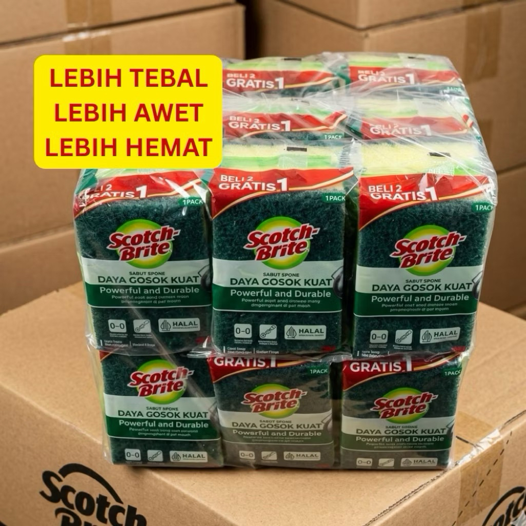 Jual Spon Cuci Piring 1 Renteng (12pcs) Scotch-Brite 100mm x 70mm ...