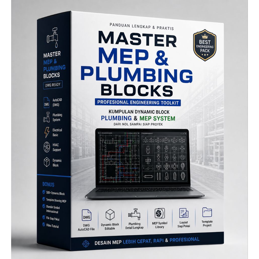 Jual MASTER MEP & PLUMBING BLOCKS – 500+ Dynamic Block AutoCAD DWG ...