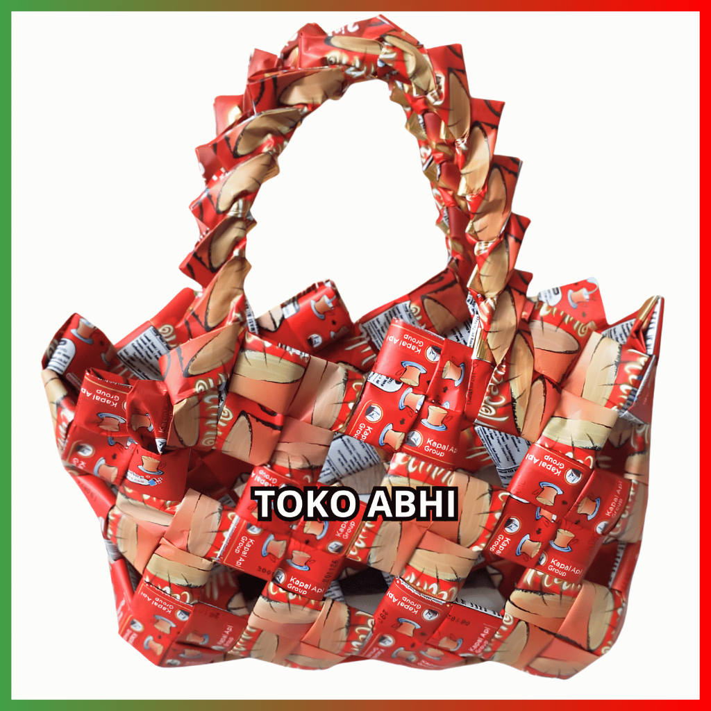 Kerajinan Tas Mini dari Bungkus Kopi Guday Merah, Campur, Hitam - Toko Abhi