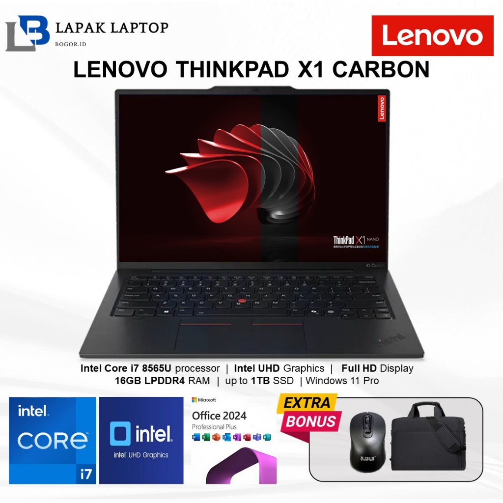 Jual Lenovo Thinkpad X1 Carbon Intel Core i7 8650U RAM 16GB 1TB