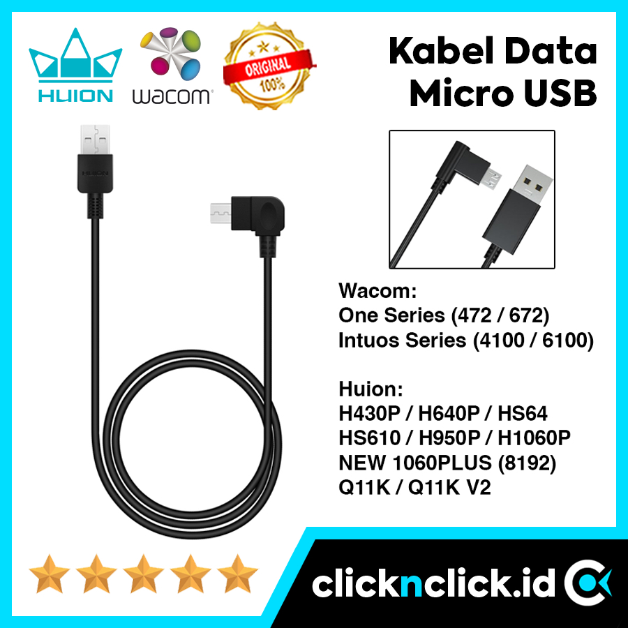 Jual Kabel Micro USB for WACOM & HUION - Data Cable Bentuk L Shape ...