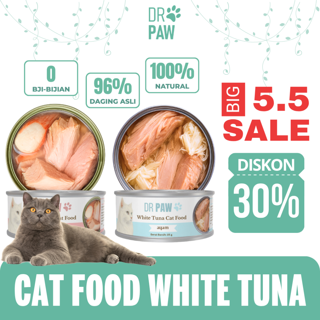 Jual DR PAW - Makanan kucing basah 85 gr Daging Tuna Putih untuk kucing ...