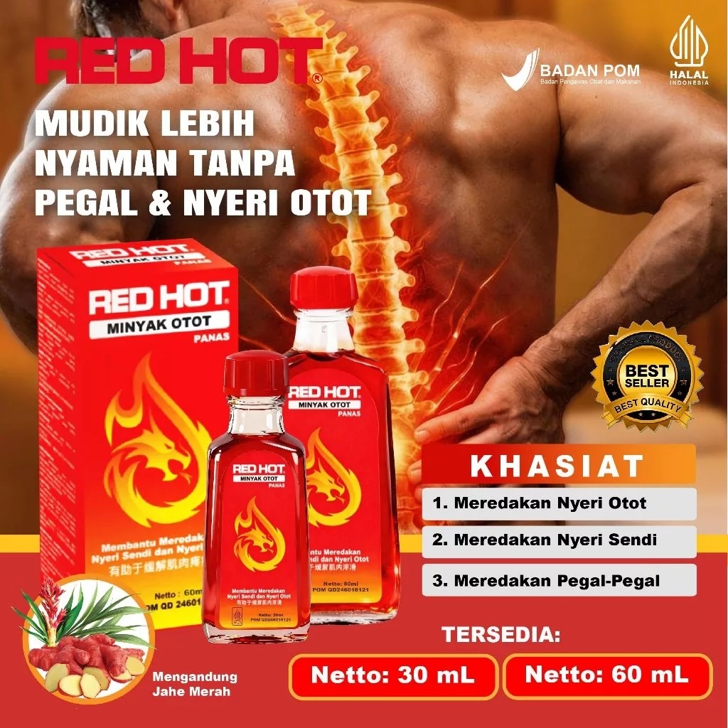 Jual [PANAS] RED HOT Minyak Otot Muscular Liniment 30ml / 60ml ...