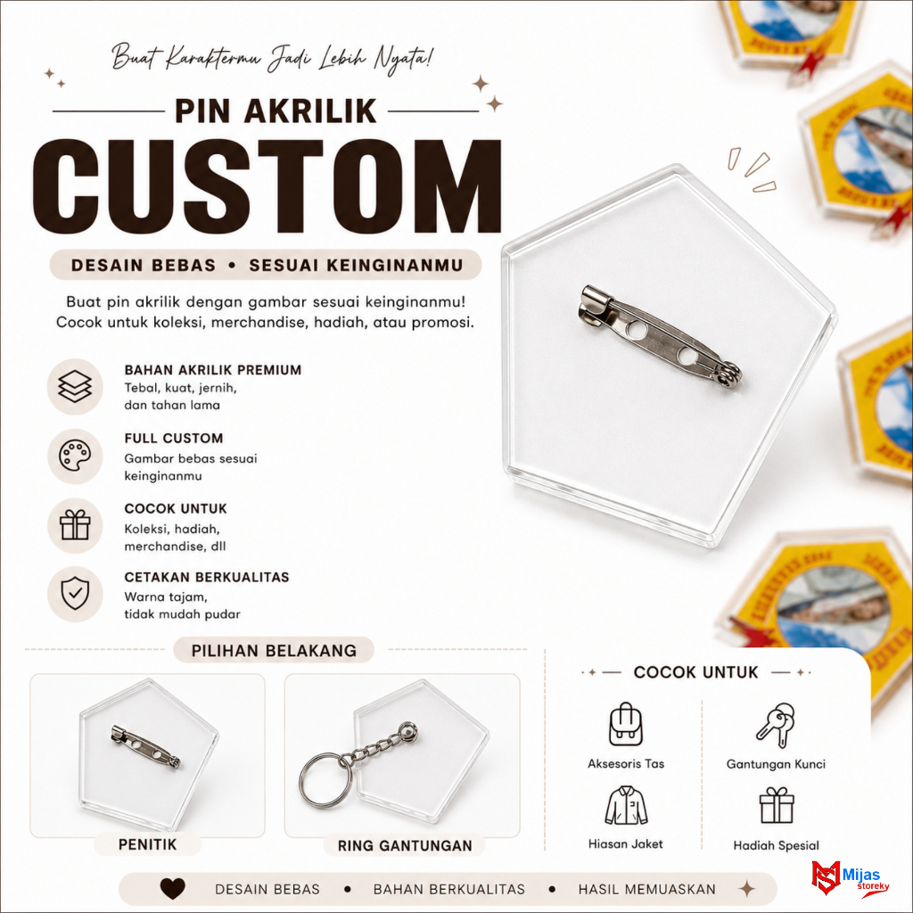 Jual PIN AKRILIK//PIN CUSTOM NAMA//PINN NAMA// NAMETAG//NEMTEG//PIN ...