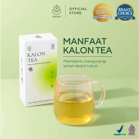 Jual Kalon Teh Hijau Premium Saffron - Teh Herbal Pelangsing dengan Saffron, Aman untuk Ibu Menyusui Murah