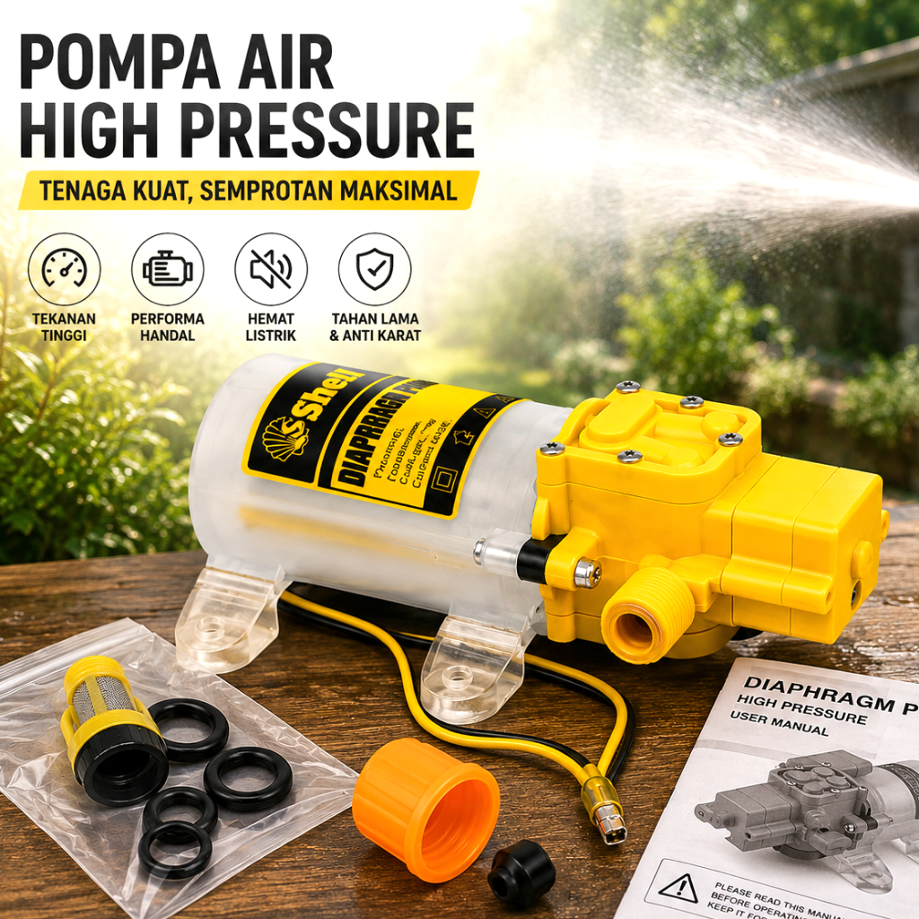 Jual Shell Pompa Air High Pressure Car Washing Water Diaphragm Electric ...