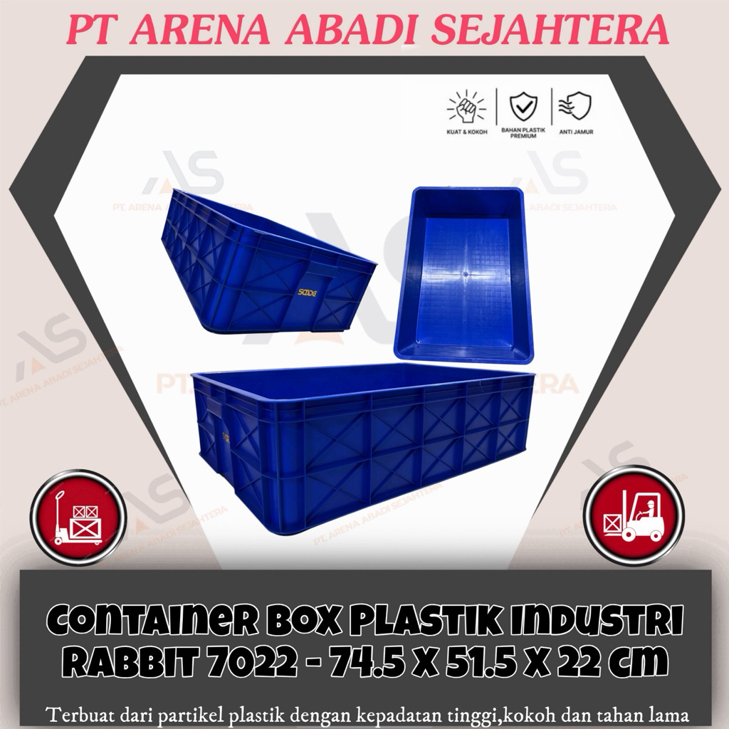 Jual Container Box Plastik Industri Rabbit 7022 - 74.5 x 51.5 x 22 cm ...