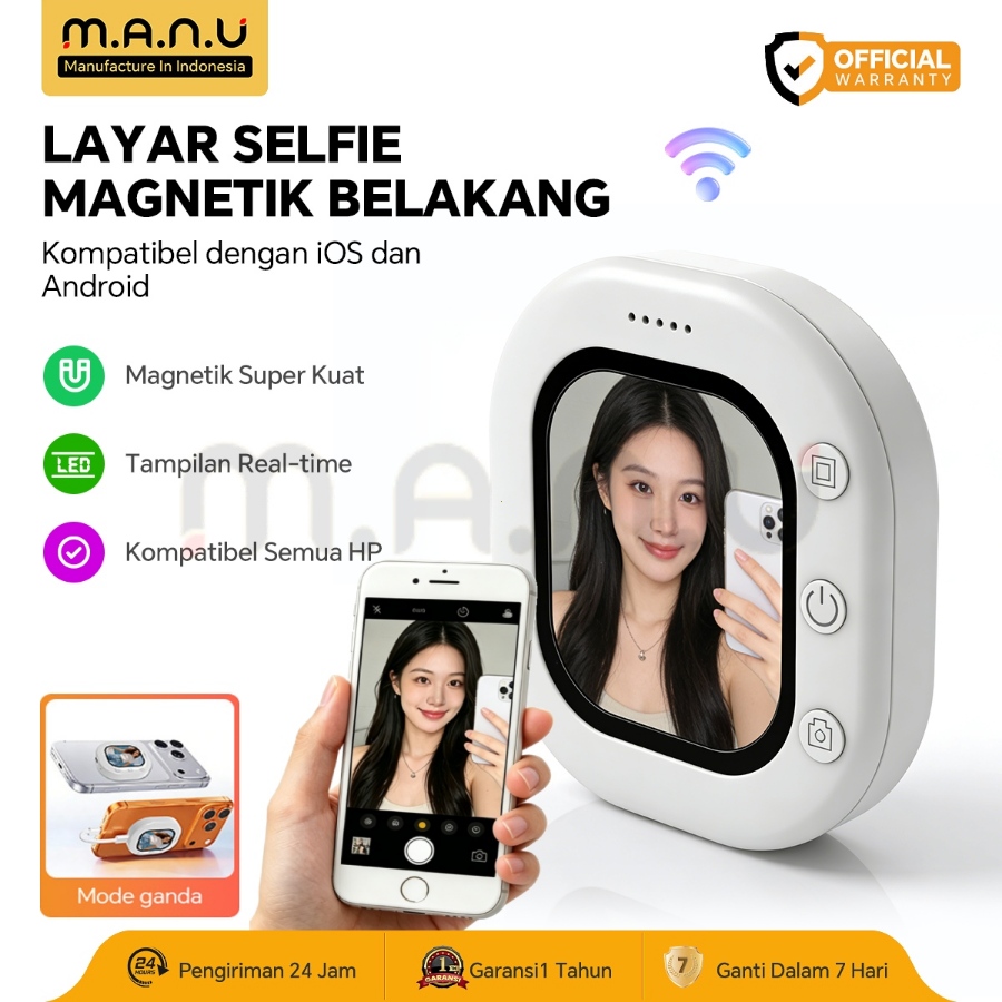 Jual Selfie Screen Monitor Vlog Magnetic Magsafe Dual Mode Wireless and ...