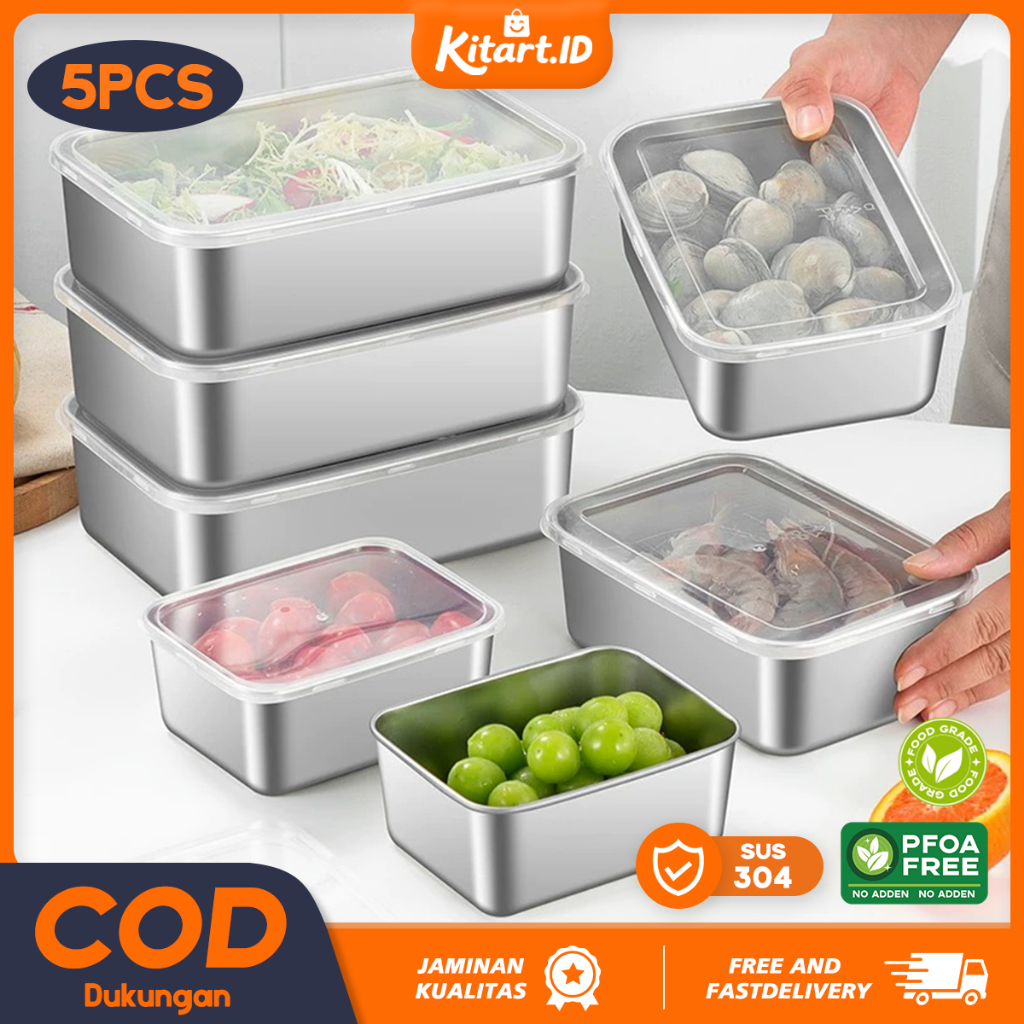 Jual Wadah Makanan Stainless Steel 304 Food Container Nampan Stainless ...