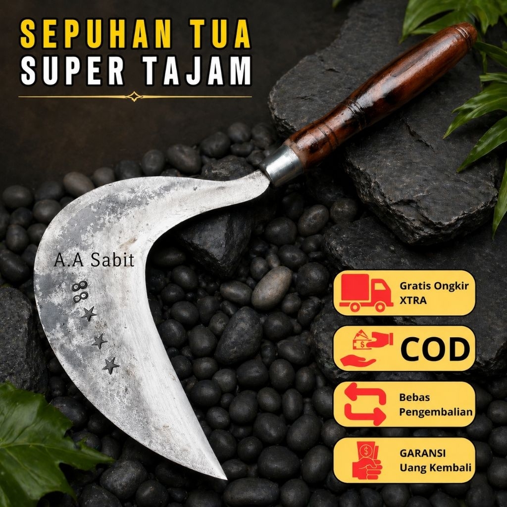 Jual Arit Rumput Berkualitas Dewi Bintang Asli Baja Per | Super Tajam ...