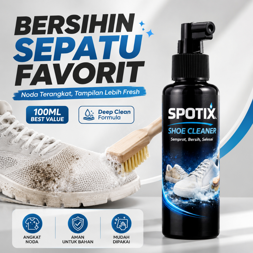 Jual Pembersih Sepatu SPOTIX Shoe Cleaner 100ml - Sabun Cuci Sepatu ...