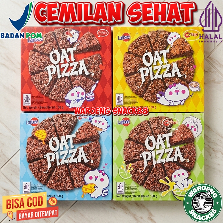 Jual Larbee Oat Choco Pizza Crunchy Halal Rasa Susu, Keju, Lemon, Kopi ...