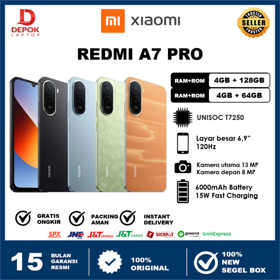[ READY INSTANT ] Xiaomi Redmi A7 Pro 4/128GB | Layar imersif 6.9" | 6000mAh | Garansi Resmi