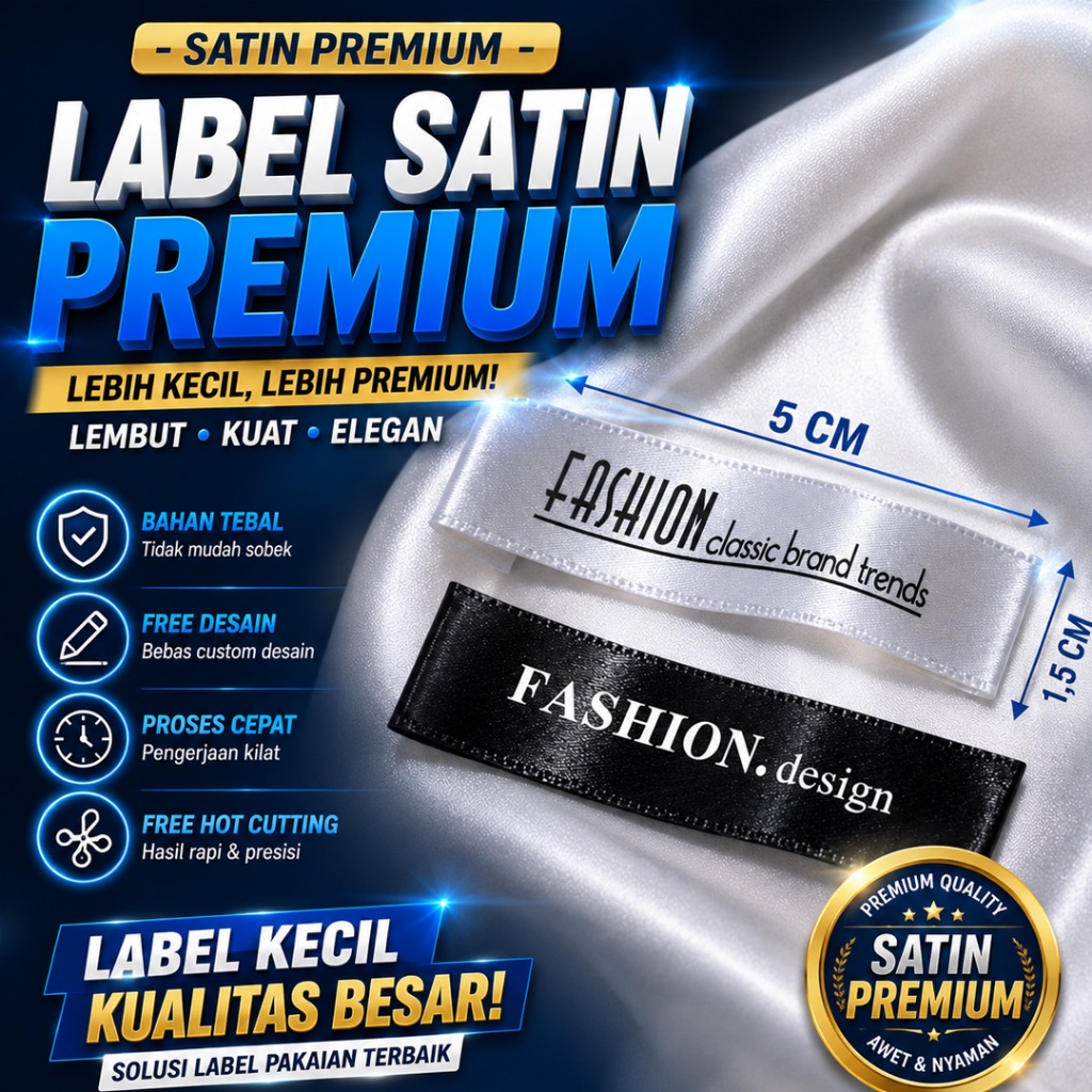 Jual LABEL SATIN PREMIUM 1,5 CM / LABEL RAJUT / LABEL SATIN RAJUT ...