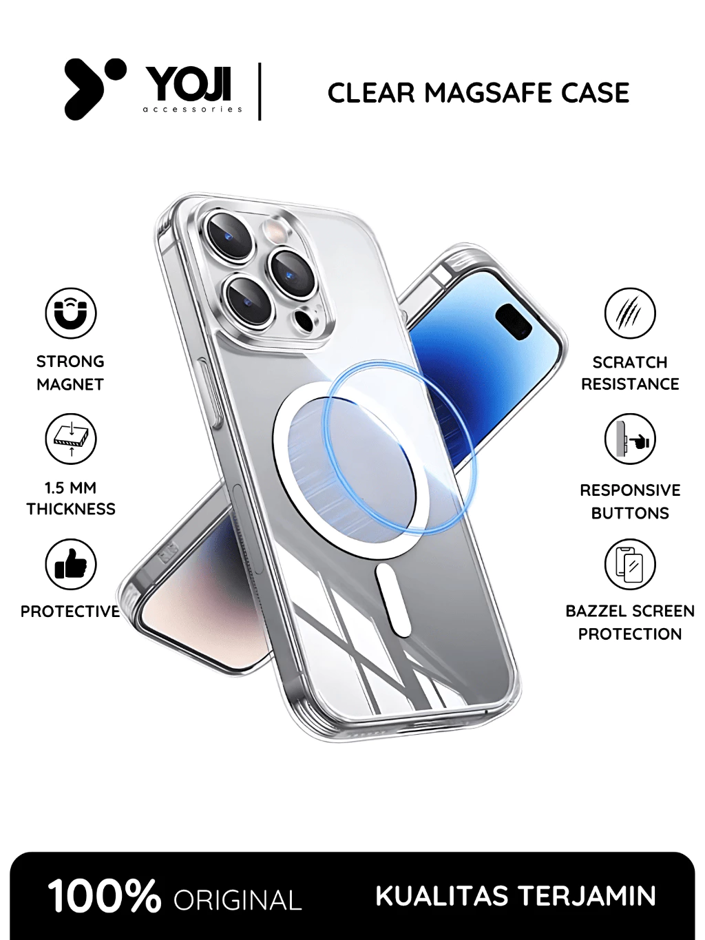 N52 Neodymium Magnets 2000T -(FREE ANTIGORES /CASING) Casing Softcase Magsafe For Iphone XR 11 11Pro 11Promax 12Pro12 Promax 13 13Pro 13Promax 14 14Pro 14Promax 14Plus 15 15Pro 15Promax 15Plus - foto 1