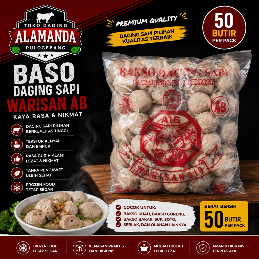 Jual BASO SAPI WARISAN AB isi 50 BUTIR | Shopee Indonesia