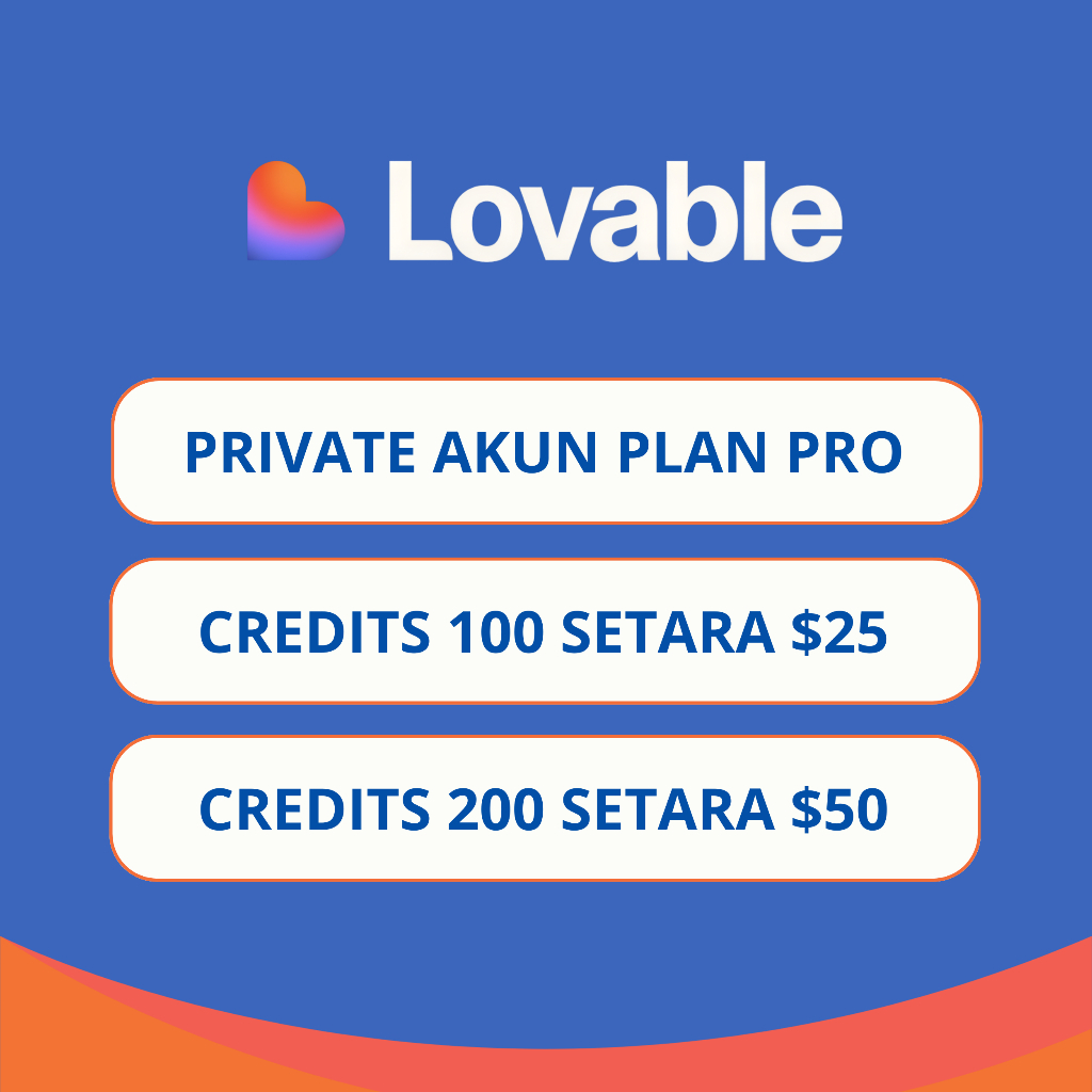 Jual Lovable Ai Pro Privat Akun 100-1000 Credits - Lovable Dev ...