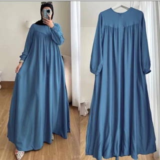 Gamis Wanita Jumbo Crinkle Airflow Premium - Model Simple, Bahan Adem, Nyaman Dipakai